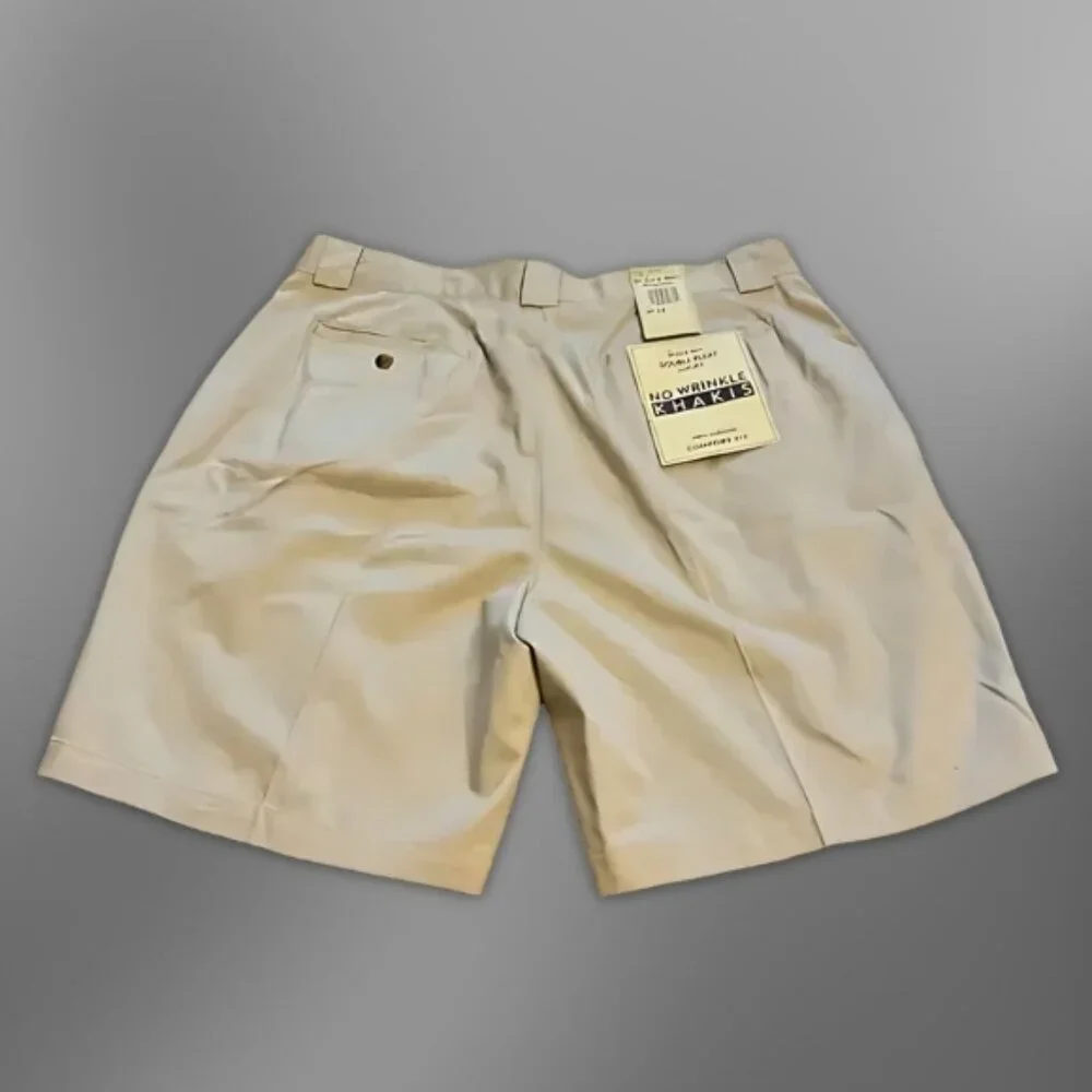 Bugle Boy Shorts Double Pleat Comfortable Fit Durable Construction Khaki M 38W - Picture 2 of 4